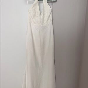 Lulu's White Backless Halter Dress